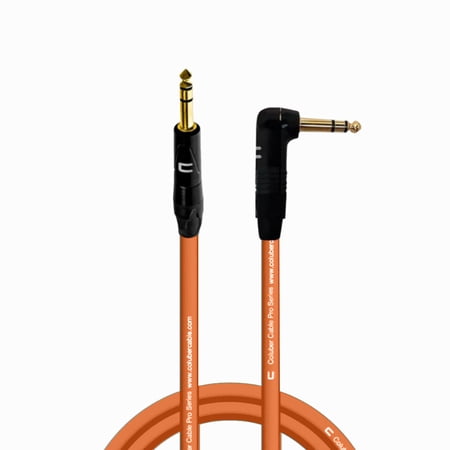 Coluber Cable 1/4" TRS Male - Right Angle 1/4" TRS 5ft. Pro 3-Pin Connector
