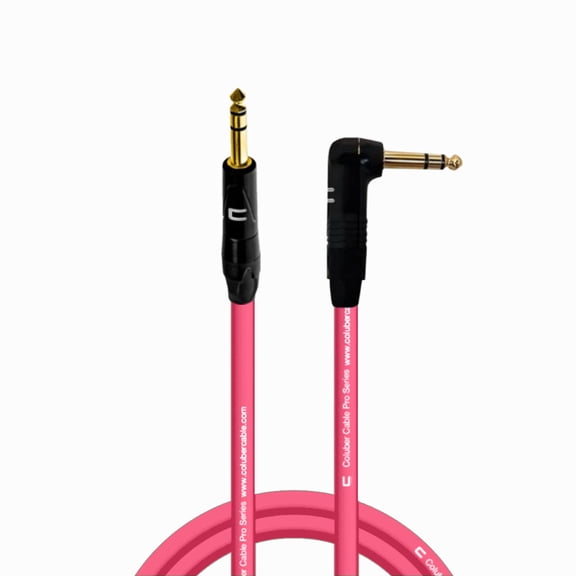 Coluber Cable 1/4" TRS Male - Right Angle 1/4" TRS 5ft. Pro 3-Pin Connector