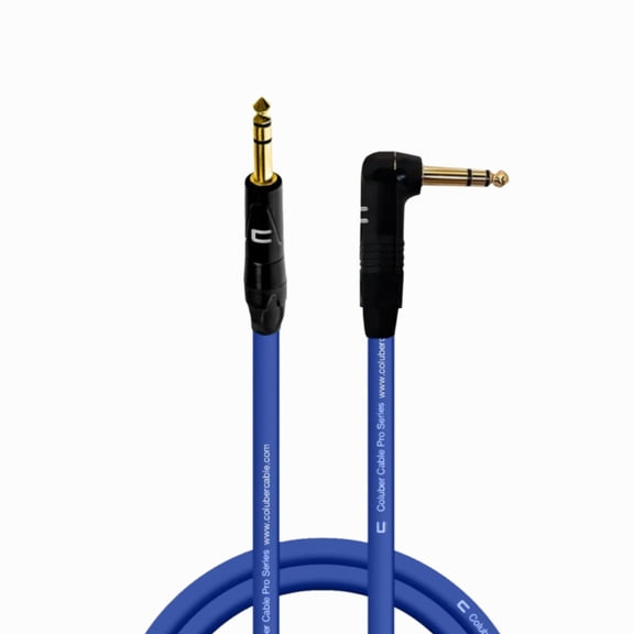 Coluber Cable 1/4" TRS Male - Right Angle 1/4" TRS 5ft. Pro 3-Pin Connector