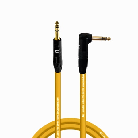 Coluber Cable 1/4" TRS Male - Right Angle 1/4" TRS 6ft. Pro 3-Pin Connector