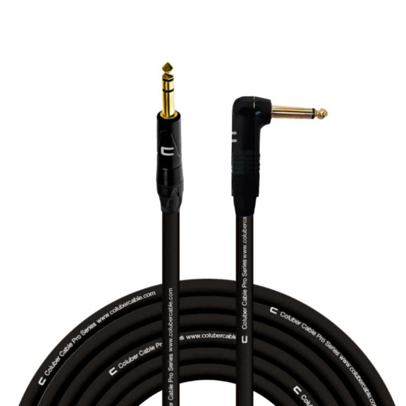 Coluber Cable 1/4" TRS Male - Right Angle 1/4" TS Pro 3-Pin Audio Connector