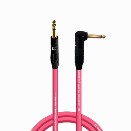 Coluber Cable 1/4" TRS Male - Right Angle 1/4" TS Pro 3-Pin Audio Connector