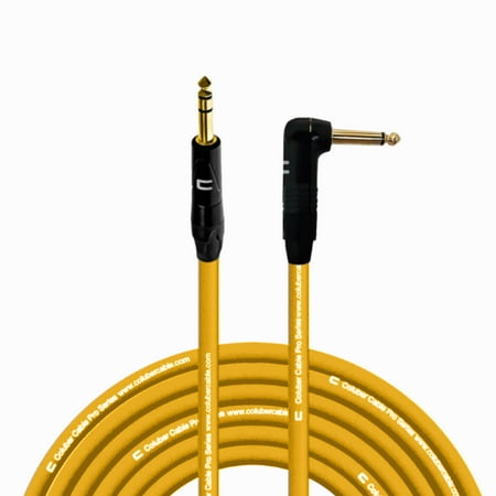 Coluber Cable 1/4" TRS Male - Right Angle 1/4" TS Pro 3-Pin Audio Connector