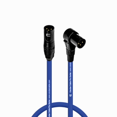 Coluber Cable 3-Pin M-Right Angle Balanced XLR Cable - Premium Cord 0.5ft