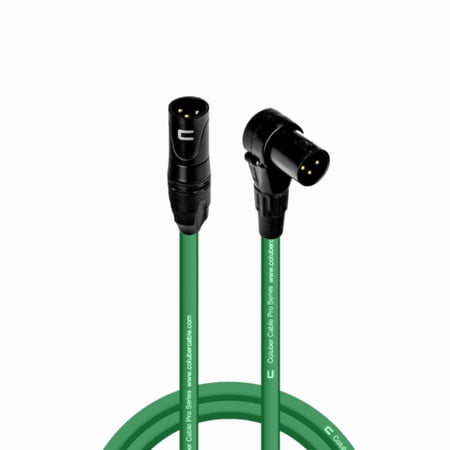 Coluber Cable 3-Pin M-Right Angle Balanced XLR Cable - Premium Cord 10ft