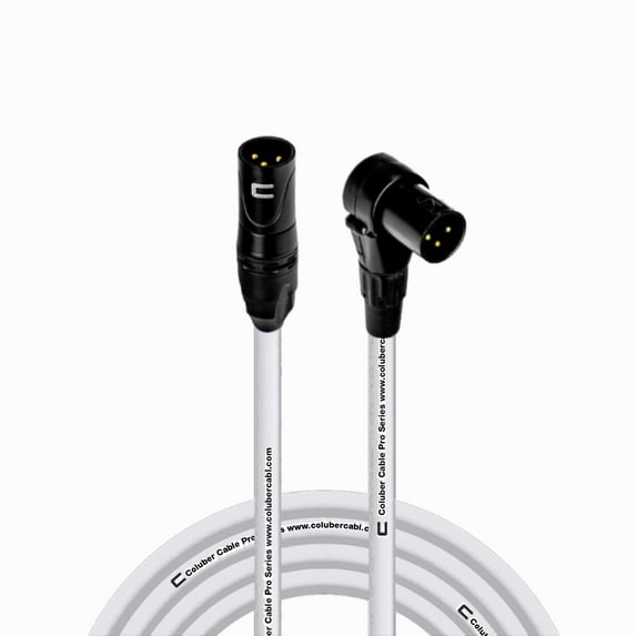 Coluber Cable 3-Pin M-Right Angle Balanced XLR Cable - Premium Cord 15ft