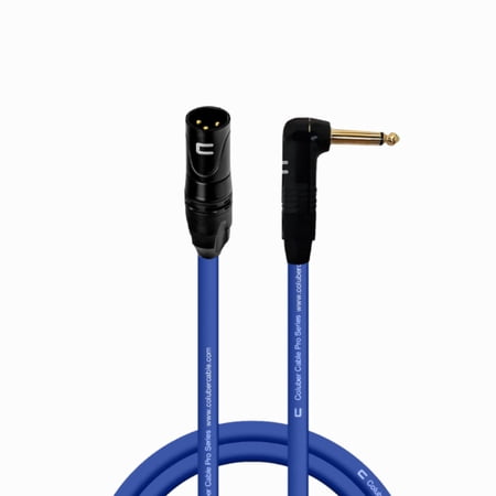 Coluber Cable - 3-Pin XLR Male to Right Angle 1/4" TS Unbalanced Mono Cable