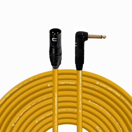 Coluber Cable - 3-Pin XLR Male to Right Angle 1/4" TS Unbalanced Mono Cable