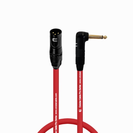 Coluber Cable - 3-Pin XLR Male to Right Angle 1/4" TS Unbalanced Mono Cable