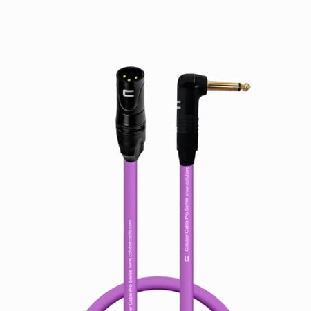 Coluber Cable - 3-Pin XLR Male to Right Angle 1/4" TS Unbalanced Mono Cable