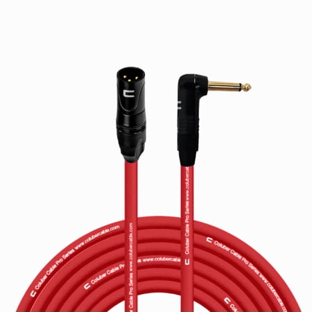 Coluber Cable - 3-Pin XLR Male to Right Angle 1/4" TS Unbalanced Mono Cable