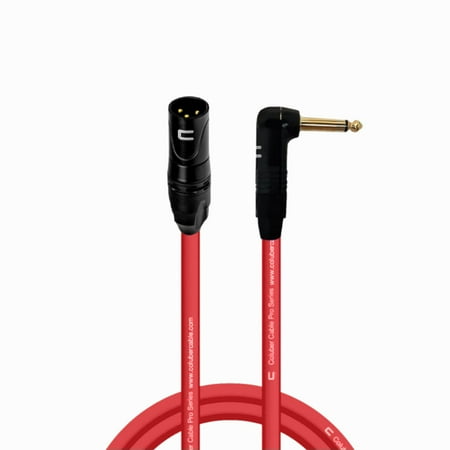 Coluber Cable - 3-Pin XLR Male to Right Angle 1/4" TS Unbalanced Mono Cable