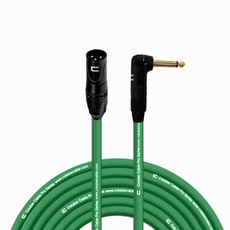 Coluber Cable - 3-Pin XLR Male to Right Angle 1/4" TS Unbalanced Mono Cable