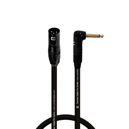 Coluber Cable - 3-Pin XLR Male to Right Angle 1/4" TS Unbalanced Mono Cable