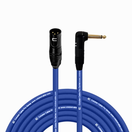 Coluber Cable - 3-Pin XLR Male to Right Angle 1/4" TS Unbalanced Mono Cable