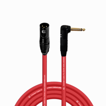 Coluber Cable - 3-Pin XLR Male to Right Angle 1/4" TS Unbalanced Mono Cable
