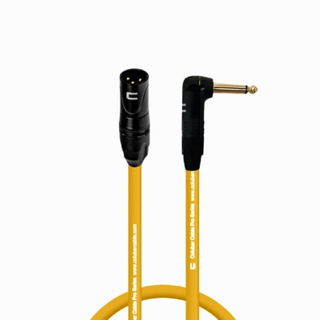 Coluber Cable - 3-Pin XLR Male to Right Angle 1/4" TS Unbalanced Mono Cable