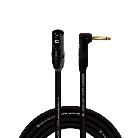 Coluber Cable - 3-Pin XLR Male to Right Angle 1/4" TS Unbalanced Mono Cable