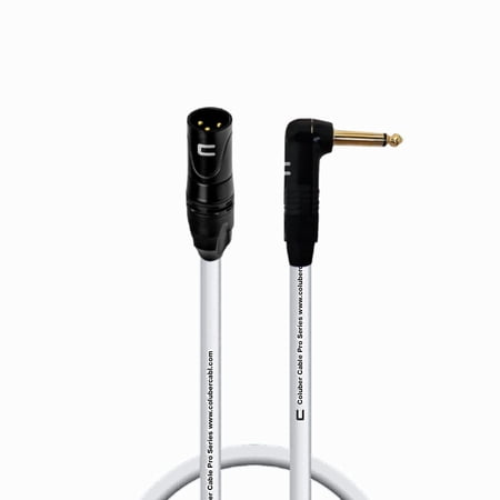 Coluber Cable - 3-Pin XLR Male to Right Angle 1/4" TS Unbalanced Mono Cable