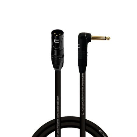 Coluber Cable - 3-Pin XLR Male to Right Angle 1/4" TS Unbalanced Mono Cable