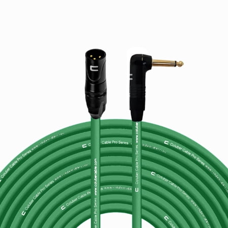 Coluber Cable - 3-Pin XLR Male to Right Angle 1/4" TS Unbalanced Mono Cable