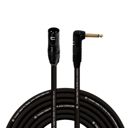 Coluber Cable - 3-Pin XLR Male to Right Angle 1/4" TS Unbalanced Mono Cable