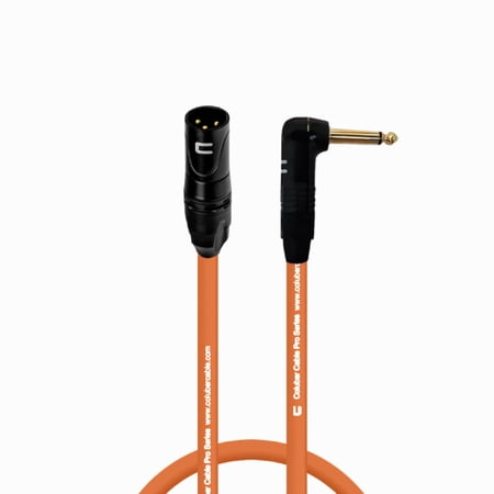 Coluber Cable - 3-Pin XLR Male to Right Angle 1/4" TS Unbalanced Mono Cable