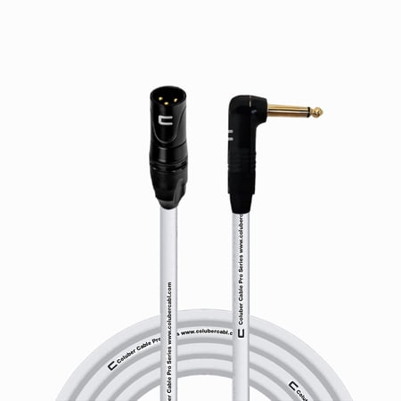 Coluber Cable - 3-Pin XLR Male to Right Angle 1/4" TS Unbalanced Mono Cable