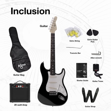 Coluber Cable 39 Inch Electric Guitar Kit with Amp Bundle for Beginners