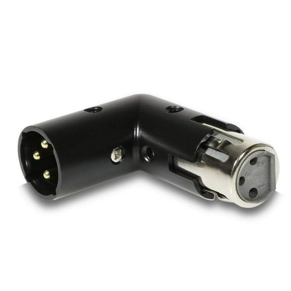 Coluber Cable 3PIN XLR Angle Adapter - Dual Male & Female 3 Pin Connector