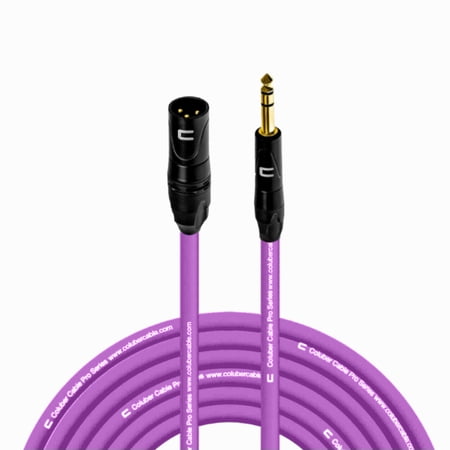 Coluber Cable Balanced 3-Pin XLR to TRS 1/4" Stereo/Mic Cable - 35ft