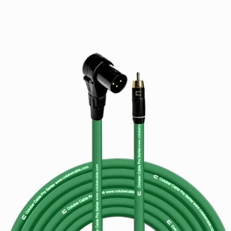 Coluber Cable Balanced Right Angle XLR Male to RCA Male Pro 3-Pin Connector