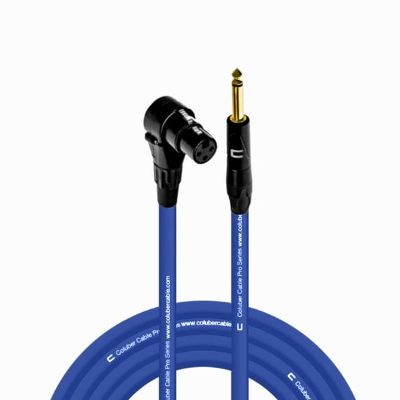 Coluber Cable Balanced - Right Angle XLR Female to 1/4" TS Male 3-Pin Cable