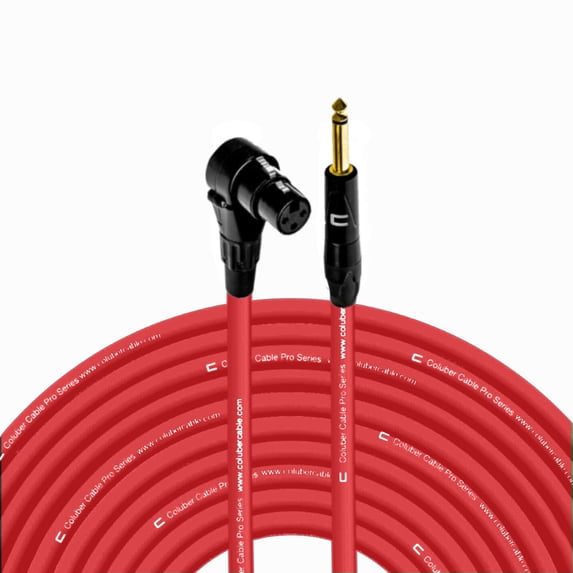 Coluber Cable Balanced - Right Angle XLR Female to 1/4" TS Male 3-Pin Cable