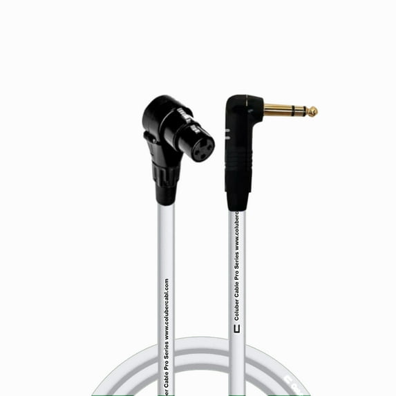 Coluber Cable Balanced Right Angle XLR Female to Right Angle 1/4" TRS 3-Pin