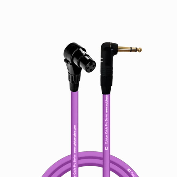 Coluber Cable Balanced Right Angle XLR Female to Right Angle 1/4" TRS 3-Pin