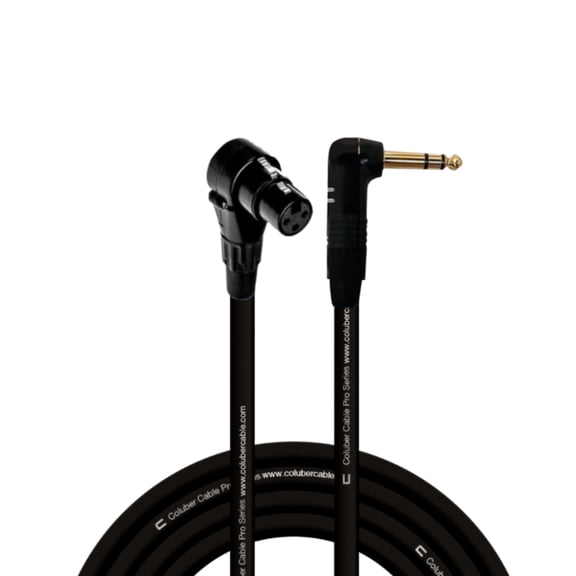 Coluber Cable Balanced Right Angle XLR Female to Right Angle 1/4" TRS 3-Pin