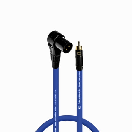 Coluber Cable Balanced Right Angle XLR Male to RCA Male Pro 3-Pin Connector