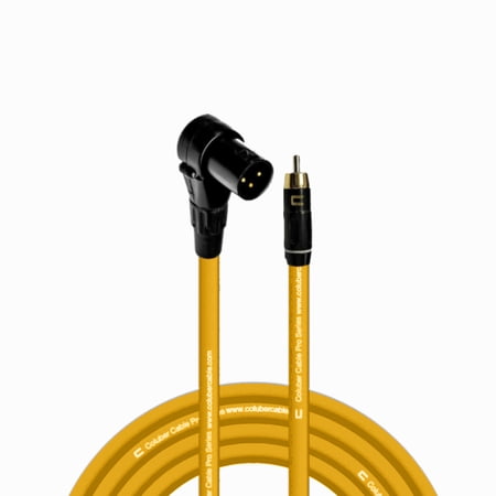 Coluber Cable Balanced Right Angle XLR Male to RCA Male Pro 3-Pin Connector