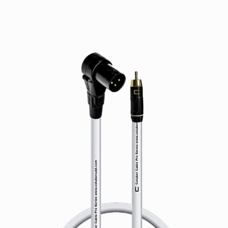 Coluber Cable Balanced Right Angle XLR Male to RCA Male Pro 3-Pin Connector