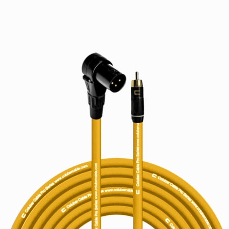 Coluber Cable Balanced Right Angle XLR Male to RCA Male Pro 3-Pin Connector