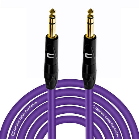 Coluber Cable Balanced TRS Cable 1/4 Male to Male Connector 0.5ft - 6.35mm