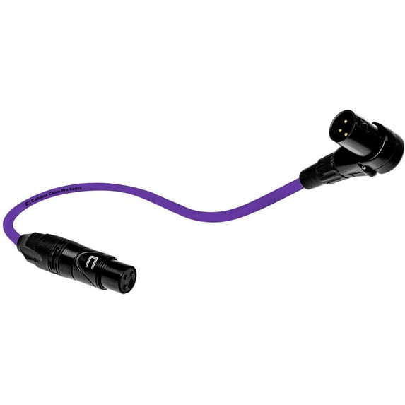Coluber Cable Balanced XLR Cable Right Angle Male to Straight Female 0.5ft.