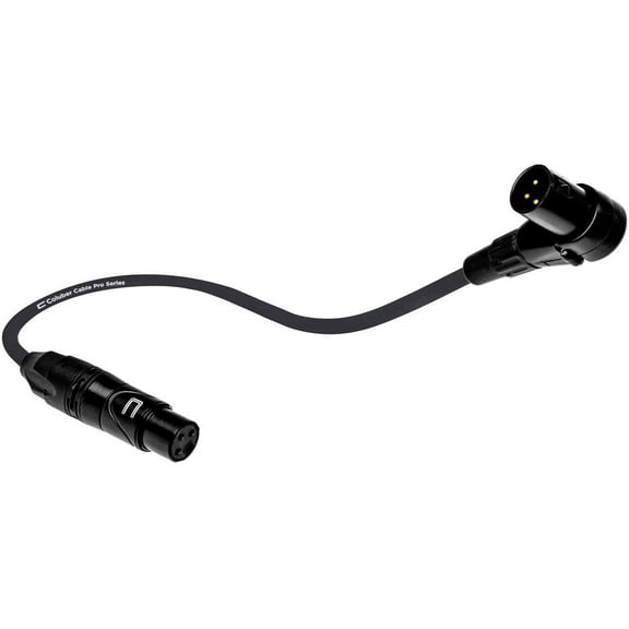 Coluber Cable Balanced XLR Cable Right Angle Male to Straight Female 0.5ft.