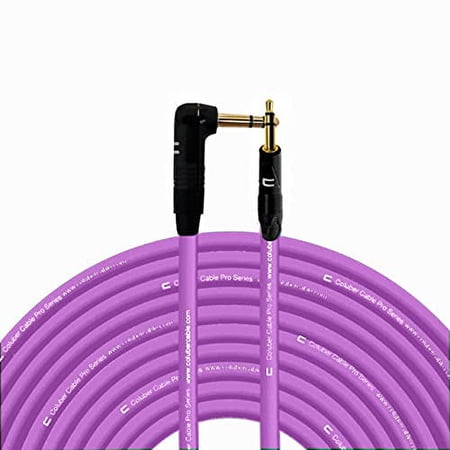 Coluber Cable - Right Angle 1/4" TRS to 3.5 TRS Male - Pro 3-Pin Connector