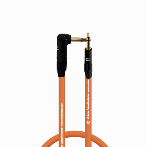 Coluber Cable - Right Angle 1/4" TRS to 3.5 TRS Male - Pro 3-Pin Connector