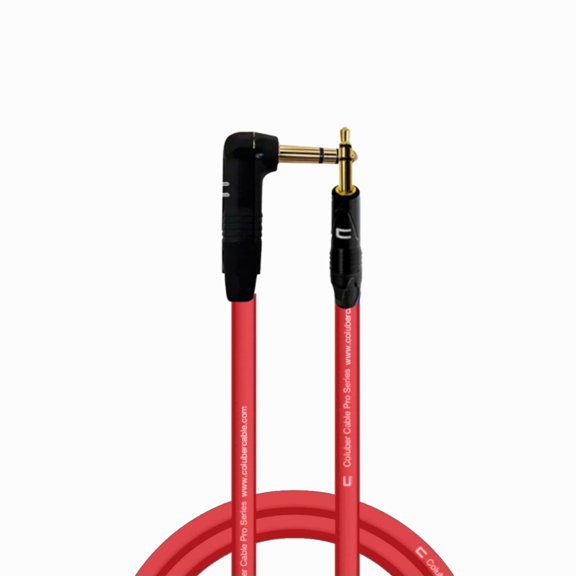 Coluber Cable - Right Angle 1/4" TRS to 3.5 TRS Male - Pro 3-Pin Connector