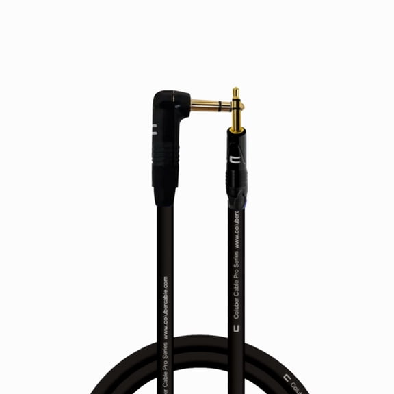 Coluber Cable - Right Angle 1/4" TRS to 3.5 TRS Male - Pro 3-Pin Connector