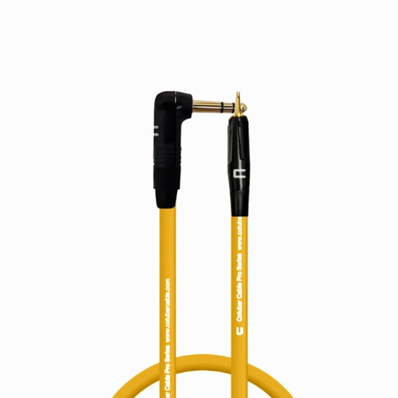 Coluber Cable Right Angle 1/4" TRS to 3.5 TS Male Pro 3-Pin Audio Connector