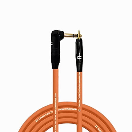 Coluber Cable Right Angle 1/4" TRS to 3.5 TS Male Pro 3-Pin Audio Connector